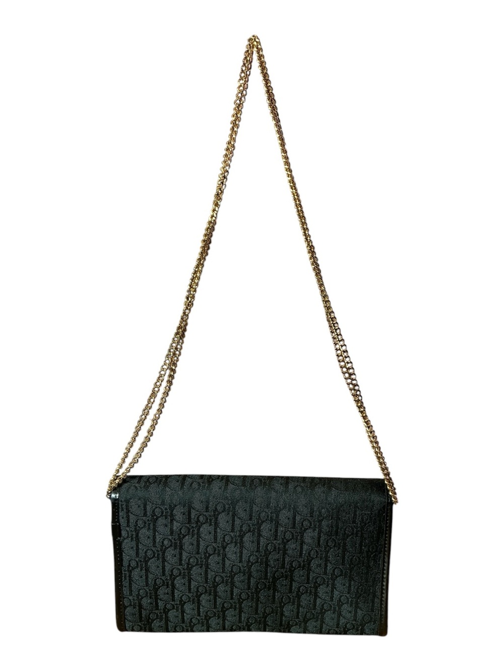 Vintage 1980's Christian Dior Monogram Canvas Leather Chain Shoulder Bag - Picture 4 of 6